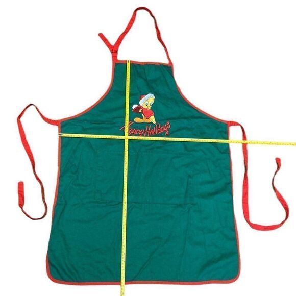 Tweety Bird Apron “Happy Holidays”Red and Green Baking Apron Warner Brothers 99 - Picture 3 of 5
